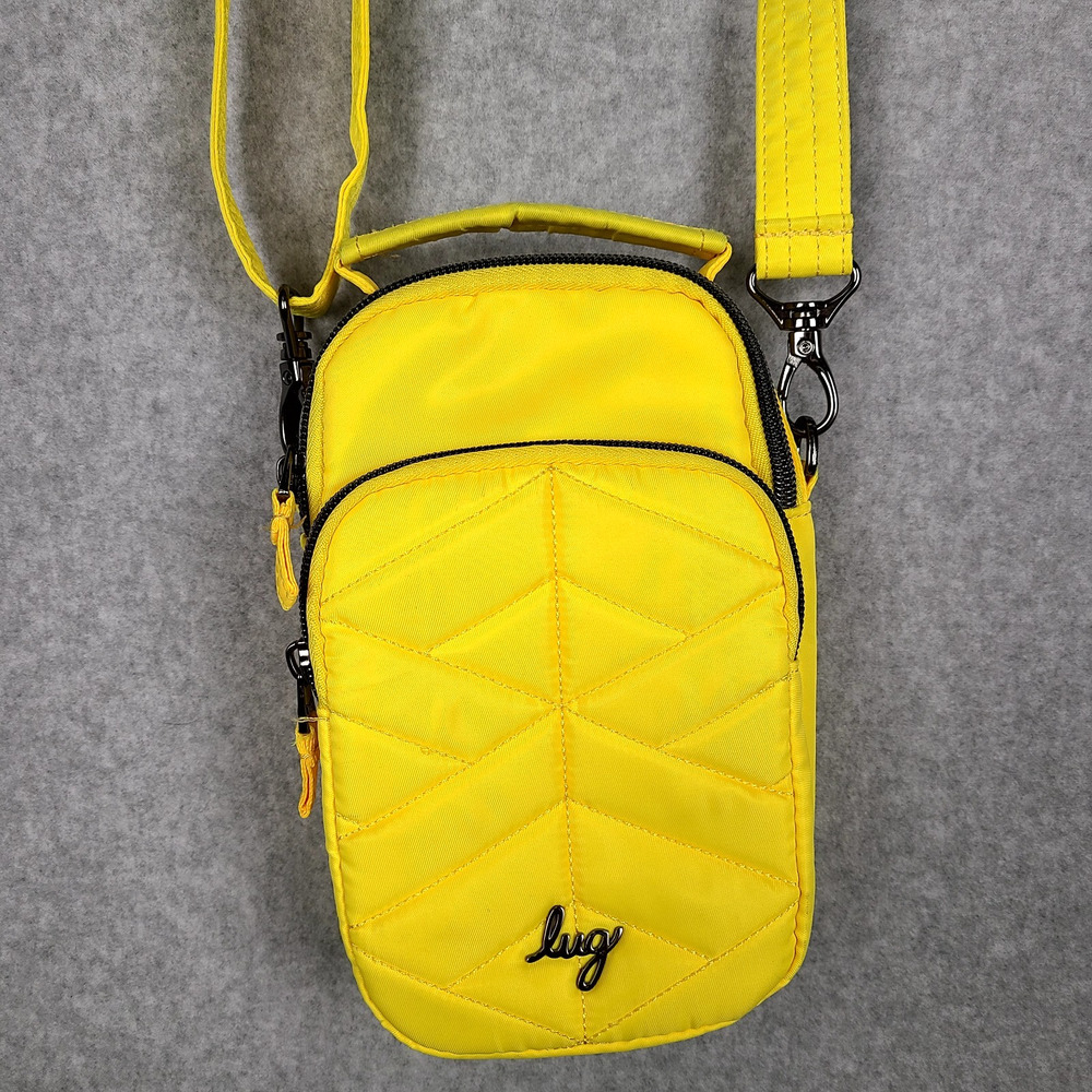 Lug Skeeter Crossbody Bag Yellow Zip Top Adjustable Convertible Purse RFID